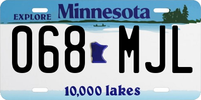 MN license plate 068MJL