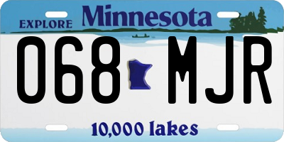 MN license plate 068MJR