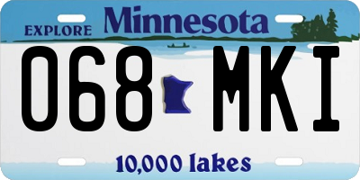 MN license plate 068MKI