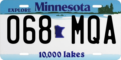 MN license plate 068MQA