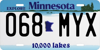 MN license plate 068MYX