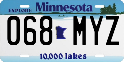 MN license plate 068MYZ