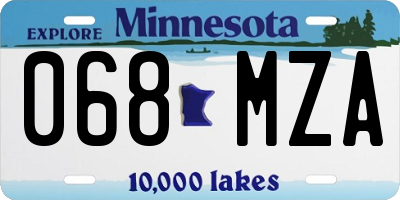 MN license plate 068MZA