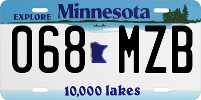 MN license plate 068MZB