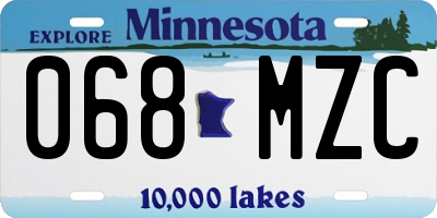 MN license plate 068MZC