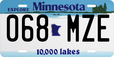 MN license plate 068MZE