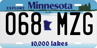 MN license plate 068MZG