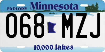 MN license plate 068MZJ