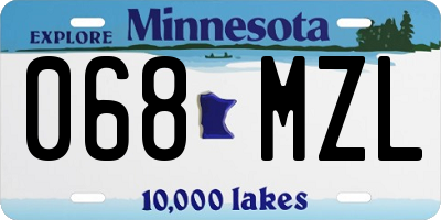 MN license plate 068MZL