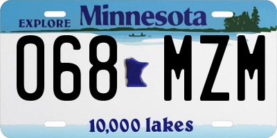 MN license plate 068MZM