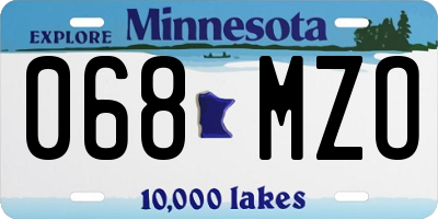 MN license plate 068MZO