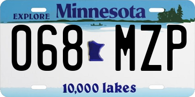 MN license plate 068MZP