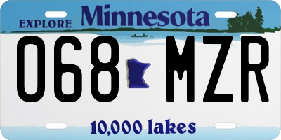 MN license plate 068MZR