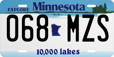 MN license plate 068MZS