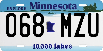 MN license plate 068MZU