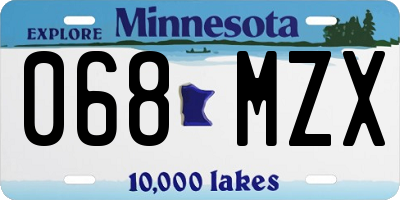 MN license plate 068MZX