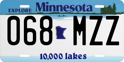MN license plate 068MZZ