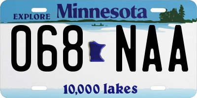 MN license plate 068NAA