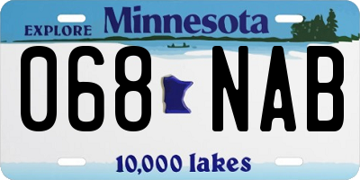 MN license plate 068NAB