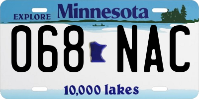 MN license plate 068NAC