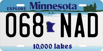 MN license plate 068NAD