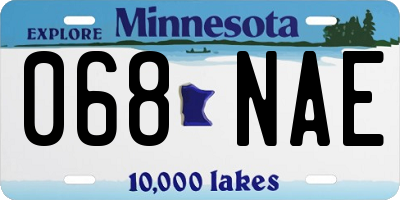 MN license plate 068NAE