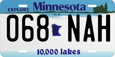 MN license plate 068NAH