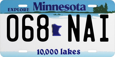 MN license plate 068NAI