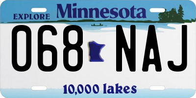 MN license plate 068NAJ