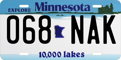 MN license plate 068NAK