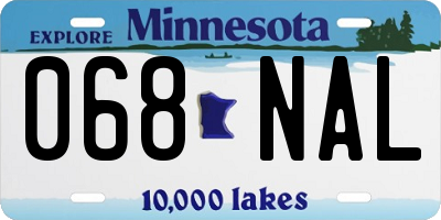 MN license plate 068NAL
