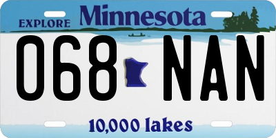 MN license plate 068NAN