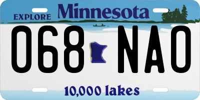 MN license plate 068NAO