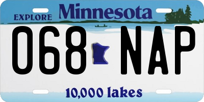 MN license plate 068NAP
