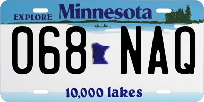 MN license plate 068NAQ
