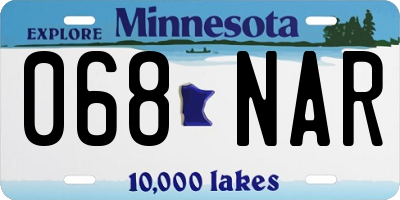 MN license plate 068NAR