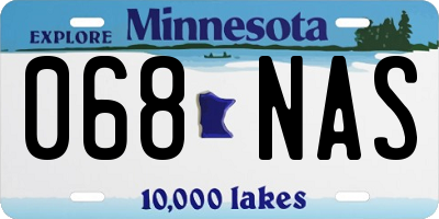 MN license plate 068NAS