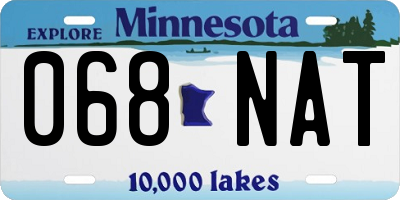 MN license plate 068NAT