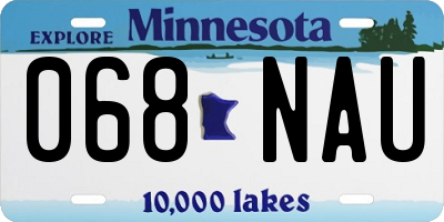 MN license plate 068NAU