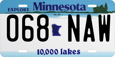 MN license plate 068NAW