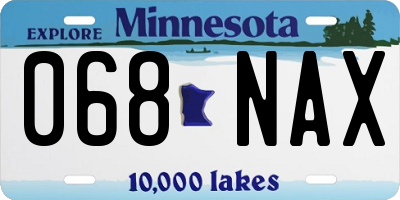 MN license plate 068NAX