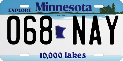 MN license plate 068NAY
