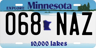 MN license plate 068NAZ