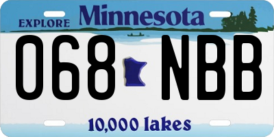 MN license plate 068NBB