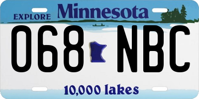 MN license plate 068NBC