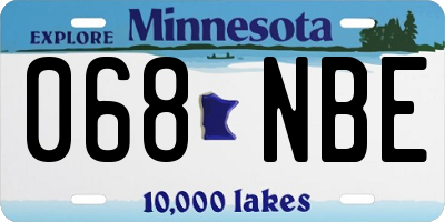 MN license plate 068NBE