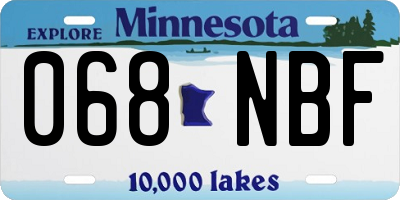 MN license plate 068NBF