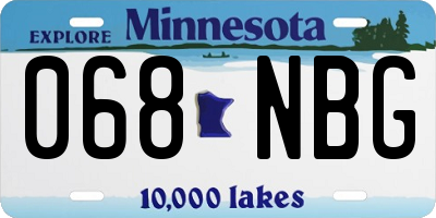 MN license plate 068NBG