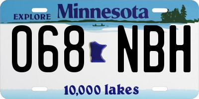 MN license plate 068NBH