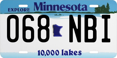 MN license plate 068NBI